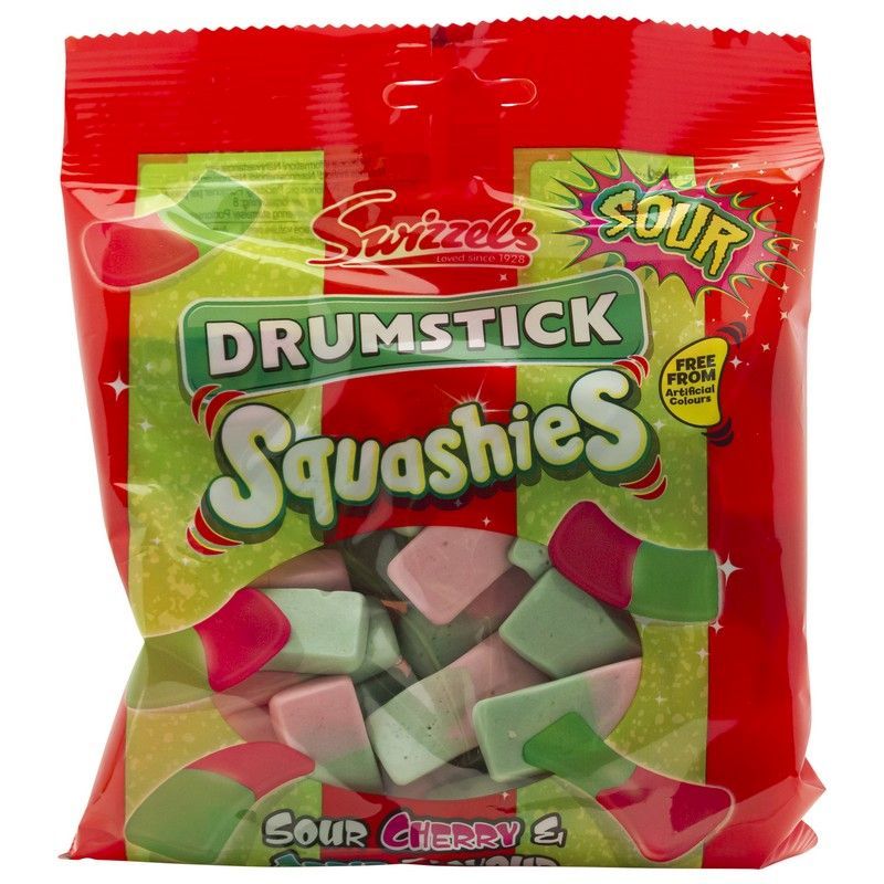 Drumstick Squashies Sur Kirsebær&Eple Smak Swizzels 160g.