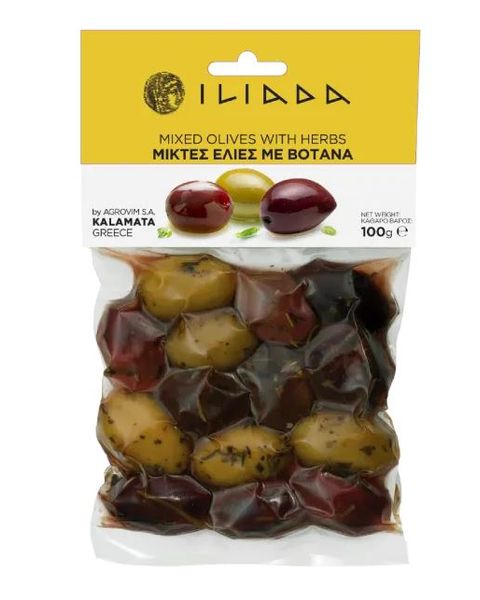 Iliada Kalamata Olivenmiks m/Urter 100g.