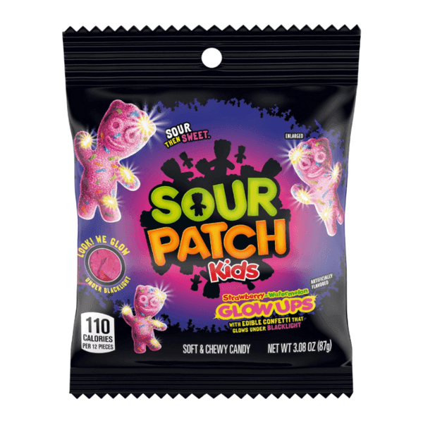 Sour Patch Kids GlowUps Peg Bag (87g)*12st. Hele Kartong