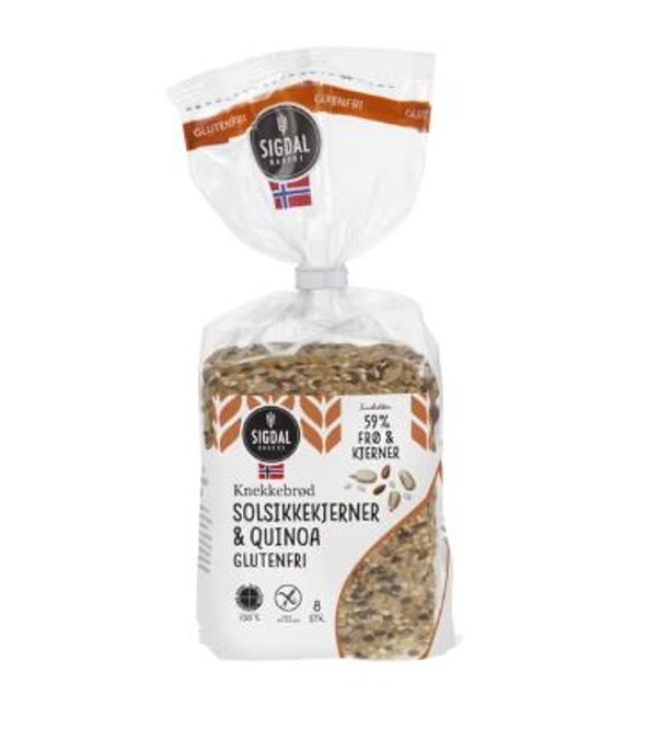 Hovedbilde  Sigdal Knekkebrød Glutenfri Solsikkekjerner& ...
