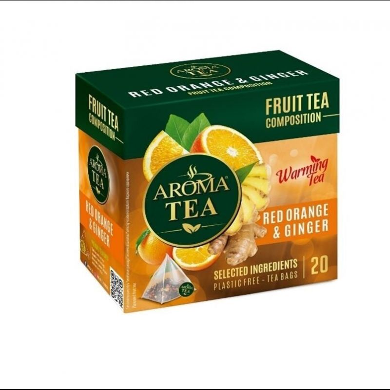 Aroma Tea, Smaksatt Fruktte med Rød Appelsin& Ingefær 20tp.