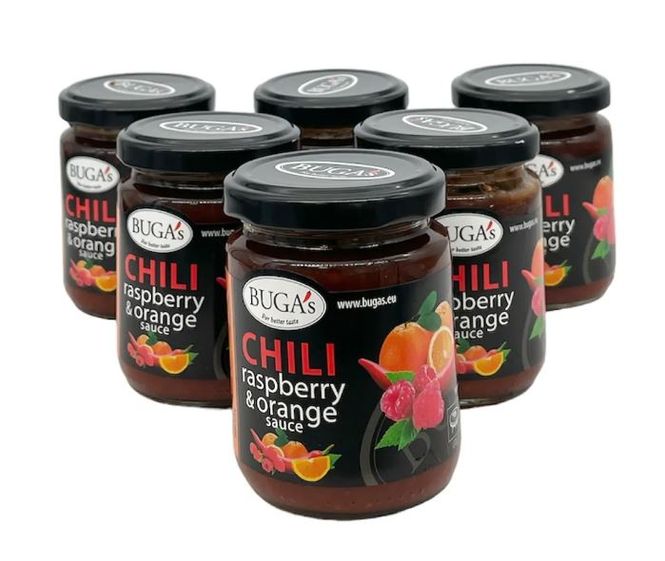 Hovedbilde 6st. Bugas Chili Raspberry & Orange sauce 160g ...