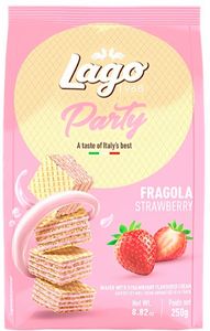 Hovedbilde Wafer Strawberry Cream Lago 250g.