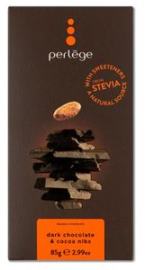 Hovedbilde Perlege Stevia Dark Choclate&Cocoa Nibs 85g.