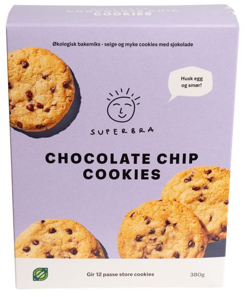 Chocolate Chip Cookies Økologisk Superbra 380g.