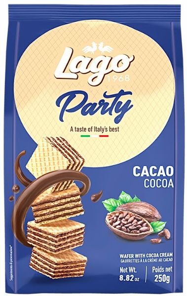 Wafer Cocoa Cream Lago 250g.
