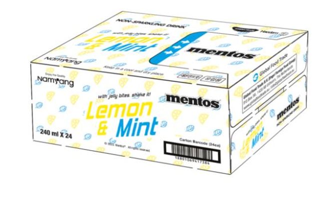 Hovedbilde Mentos Lemon & Mint Soda 240ml*24st. Hele ...