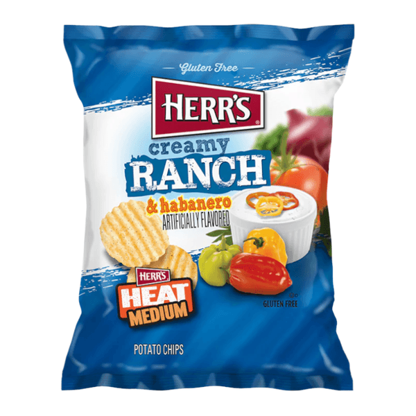 Herr's Ranch & Habanero Potato Chips 184.3g. USA