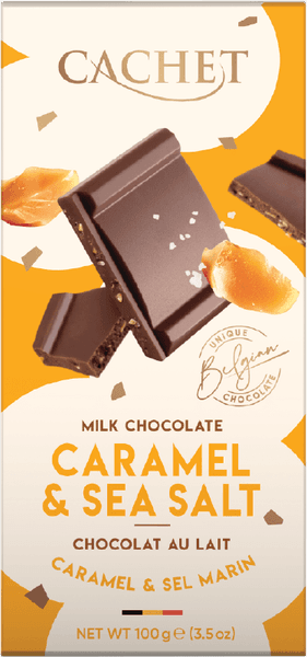 Cachet Milk Chocolate Caramel&Seasalt 100g.