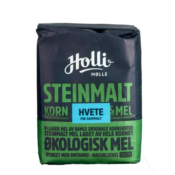 Holli Mølle Hvete Fin Sammalt Økologisk Mel 1 kg.