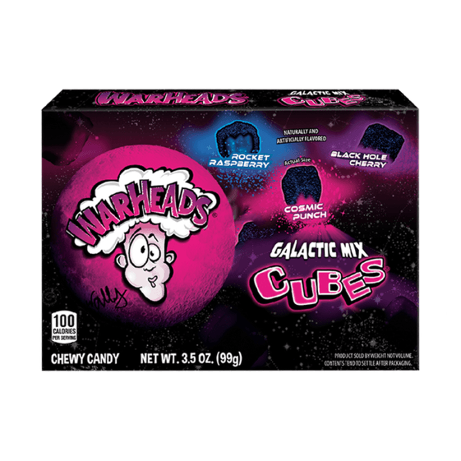Hovedbilde Warheads Galactic Mix Cubes  99g. USA/Dato